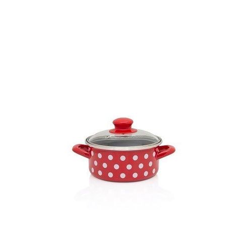 Metalac posuda plitka dekor red dots 16cm / 1,50lit slika 1