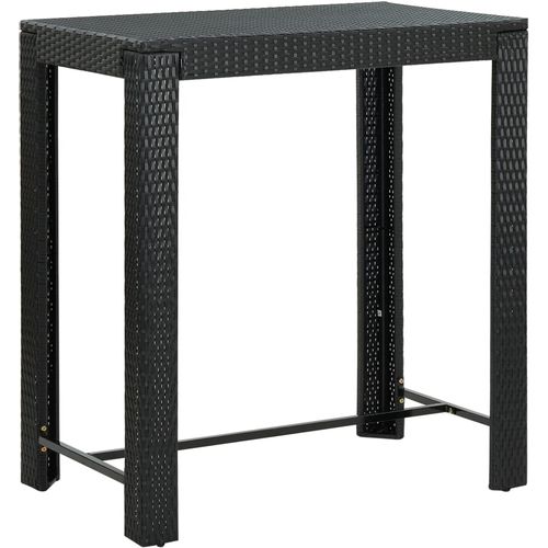 Vrtni barski stol crni 100 x 60,5 x 110,5 cm od poliratana slika 1