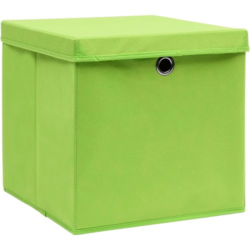 Kutije za pohranu s poklopcima 4 kom 28 x 28 x 28 cm zelene slika 10