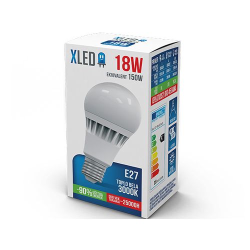 XLED E27 18W LED sijalica 3000K/Toplo Bela/220V/1890Lm slika 1