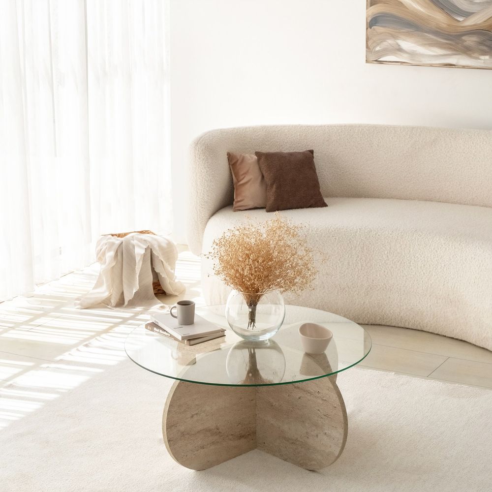 Bubble - Transparent Travertine Coffee Table slika 2