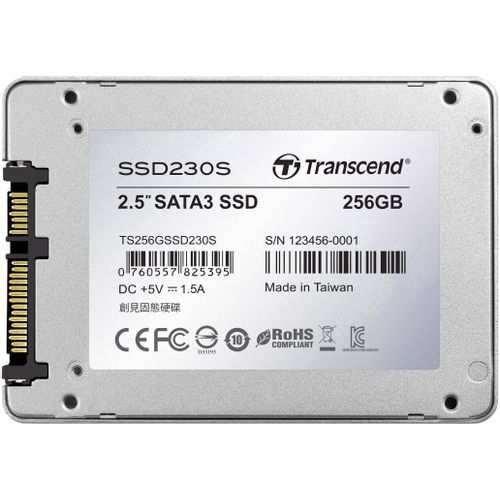 Transcend TS256GSSD230S 2.5" 256GB SSD, SATA III, 3D NAND TLC, 230S Series, Read 560MB/s, Write 520MB/s, 6.8mm slika 2