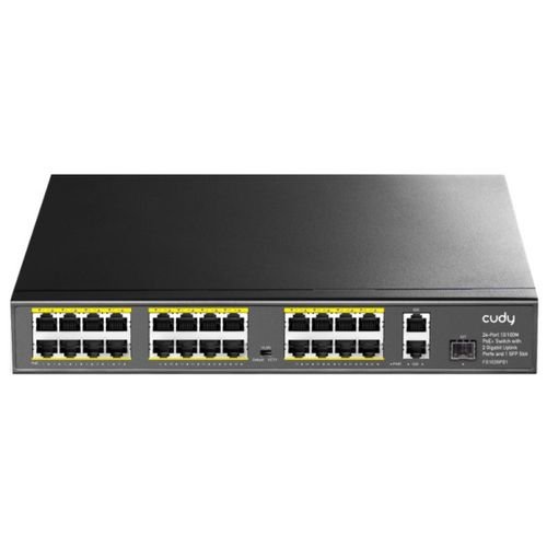 Cudy FS1026PS1 24-Port 10/100M PoE+Switch, 2Gbit Uplink + 1 Gbit Combo SFP Port, 300W(PFS4226-24ET- slika 1