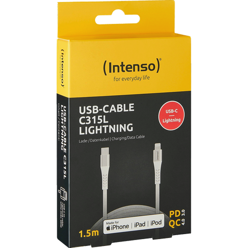 Intenso USB kabl za smartphone, USB type C to Lightning, 1.5 met. - USB-Cable C315L slika 1