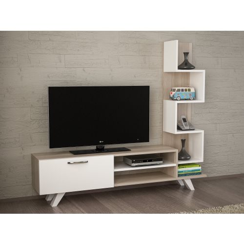 Woody Fashion TV jedinica, Bijela boja Cordoba, Ceren - White, Cordoba slika 2