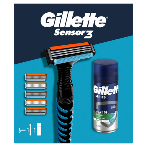 Gillette Sensor 3 + 6 dopuna + Series gel 75ml gifting paket slika 2