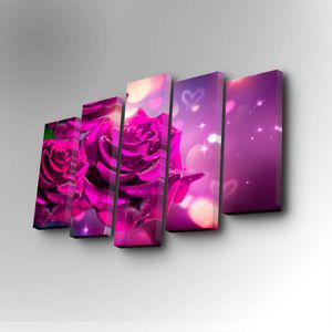 5PUC-080 Multicolor Decorative Canvas Painting (5 Pieces)