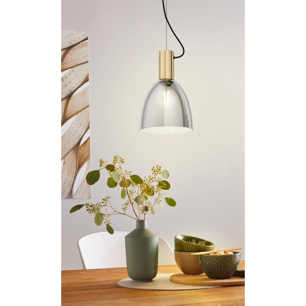 Eglo viseća lampa lebalio e27 1x40w brončano/crno-prozirno v:1100mm o195mm slika 2