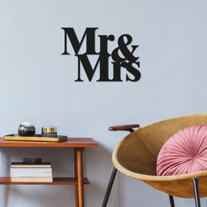 Mr & Mrs Black Decorative Metal Wall Accessory