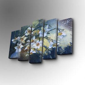 5PUC-086 Multicolor Decorative Canvas Painting (5 Pieces)