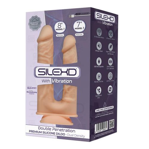 Silexd model 1 dvostruki vibrirajući dildo 17,5cm i 19,5cm slika 2