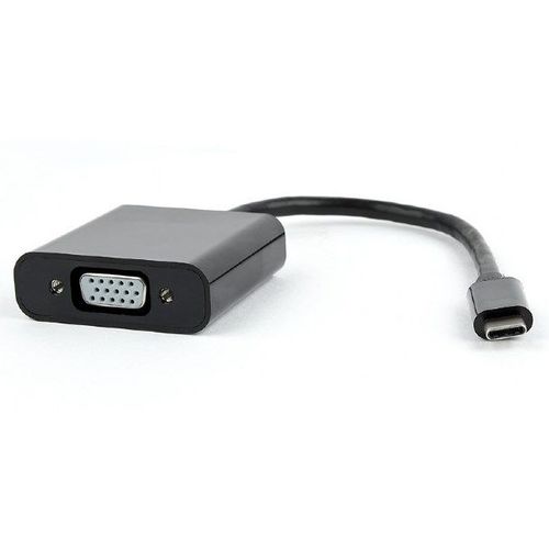 Gembird AB-CM-VGAF-01 VIDEO Adapter USB-C to VGA HD15, M/F, Cable, Black, Blister slika 1