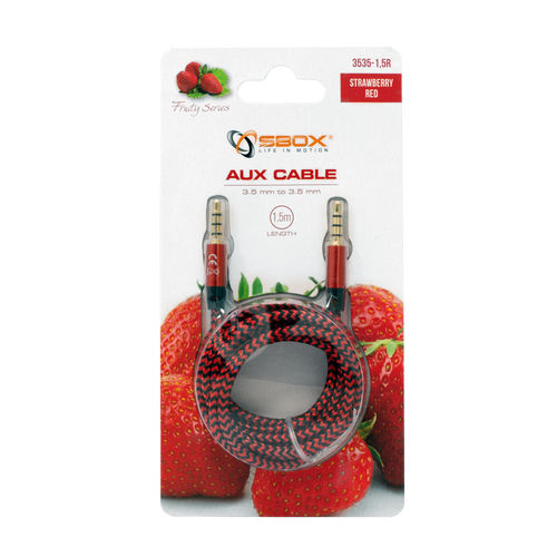 KABEL SBOX 3,5-3,5mm M/M 1,5M Fruity Blister Creveni slika 6