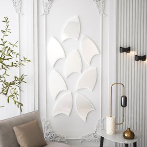 Damla Large - White White Decorative Chipboard Mirror