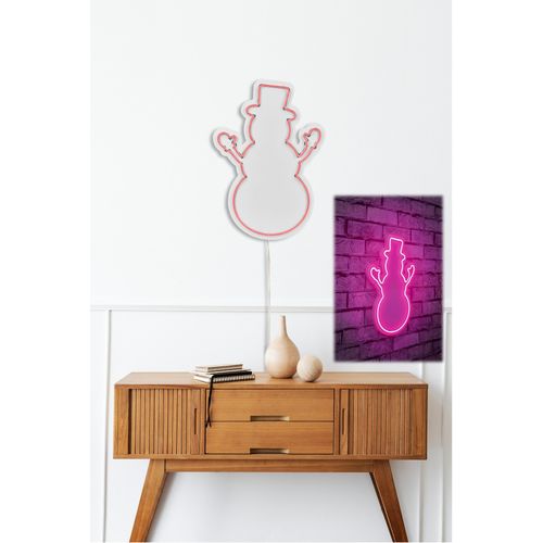 Wallity Ukrasna plastična LED rasvjeta, Snowman - Pink slika 12