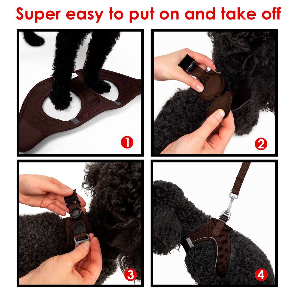 Dog harness Air-Mesh, colour: brown slika 14