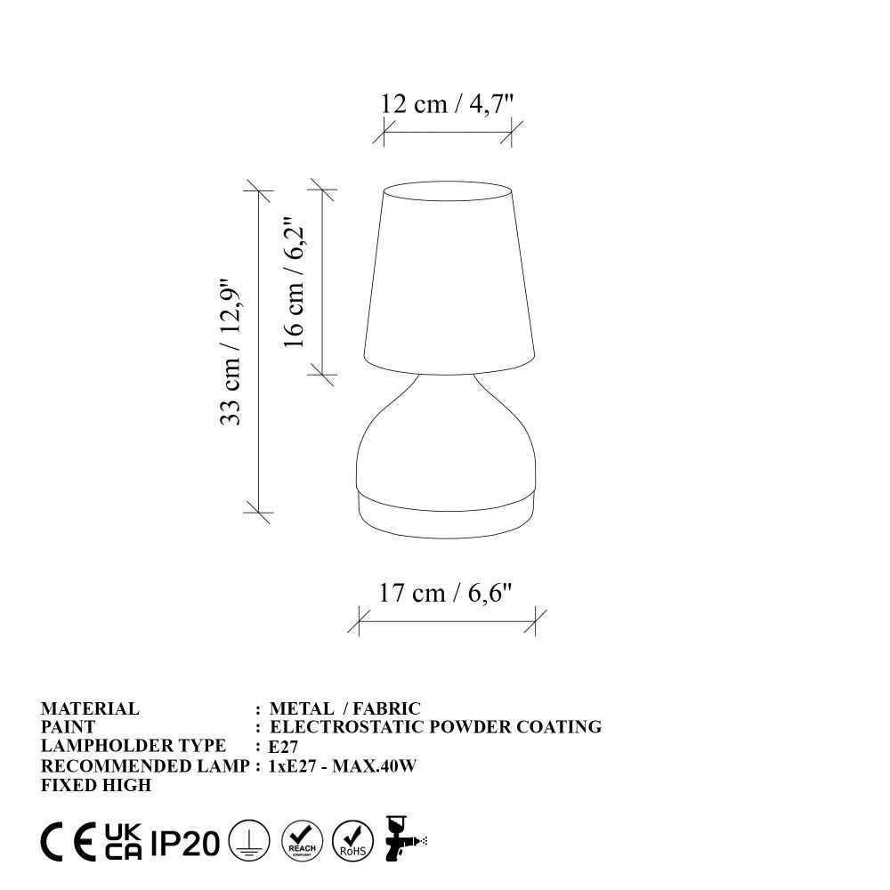 Yıldo - 8032 Crna i Svijetlosmeđa Stolna Lampa slika 7