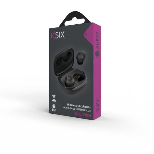 KSIX, bežične slušalice Oblivion, dizajn gumba u uhu, autonomija 4+15 h, crne slika 2