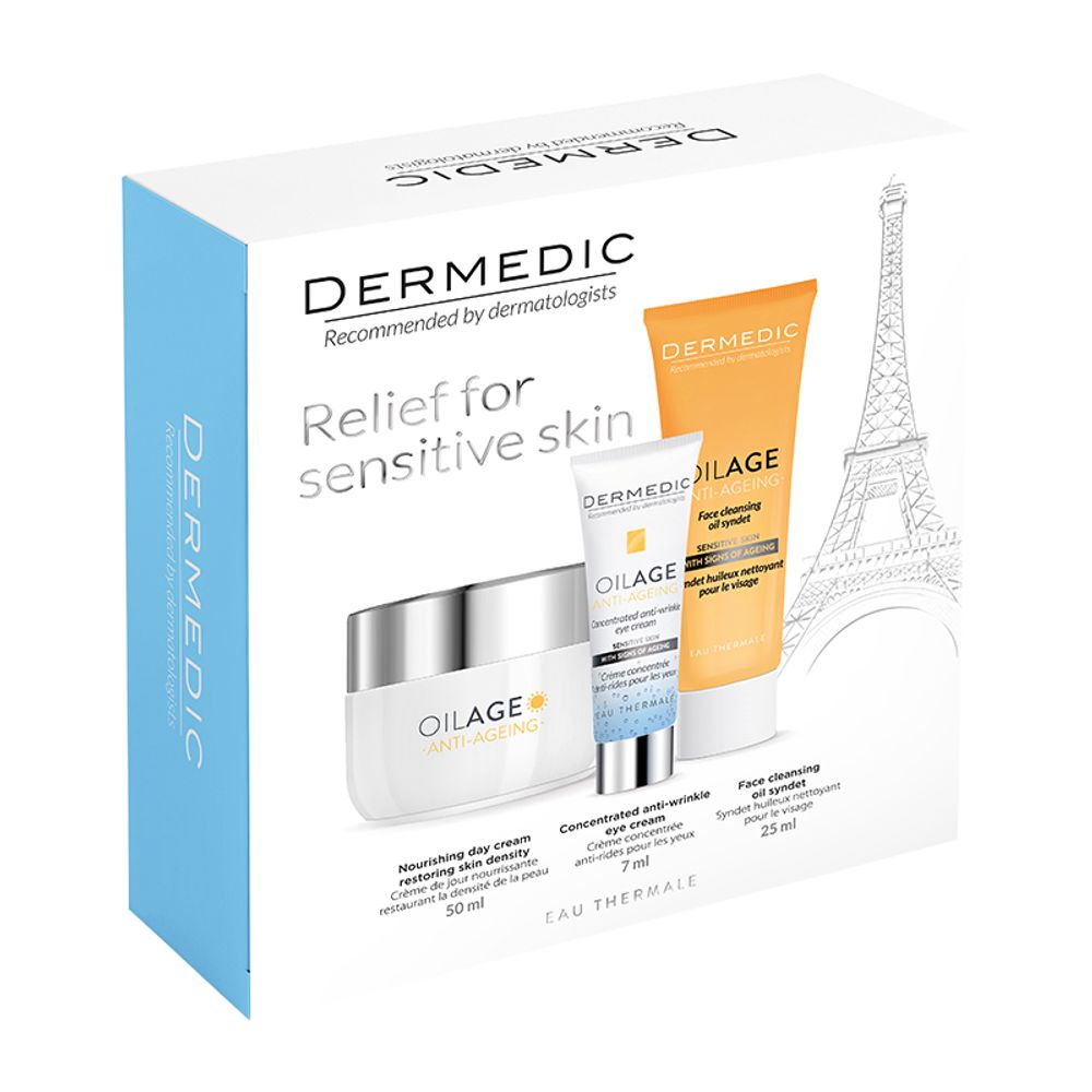 Dermedic Oilage Set (Dnevna Krema 50Ml + Sindet 25Ml + Antirid 7Ml) slika 1