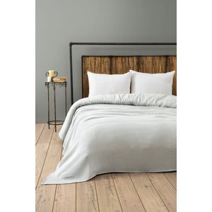 Muslin - Grey (220 x 250) Grey Double Bedspread