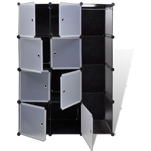 240497 Modular Cabinet with 9 Compartments 37x115x150 cm Black and White slika 24