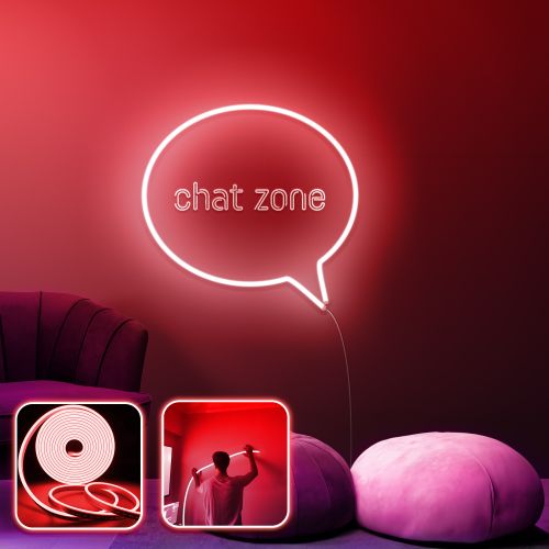 Chat Zone - Medium - Crvena Dekorativna LED Rasveta za Zid slika 1