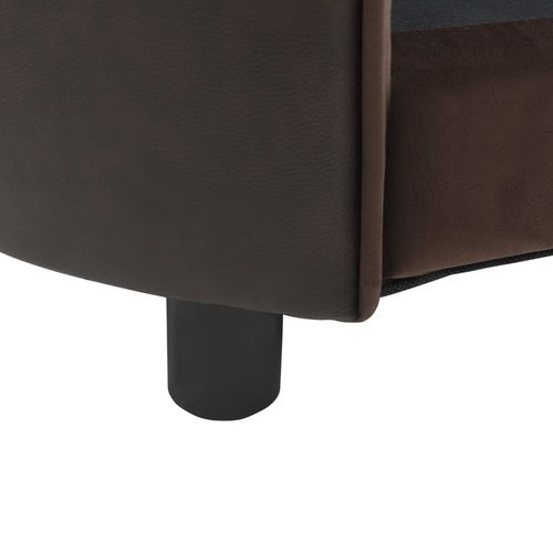 Sofa za pse smeđa 69 x 49 x 40 cm od pliša i umjetne kože slika 12