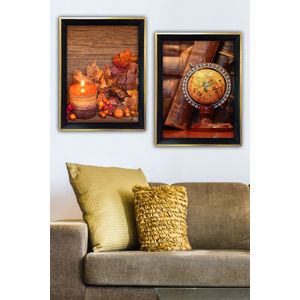 SAC7436502515569 Multicolor Decorative Framed Painting (2 Pieces)