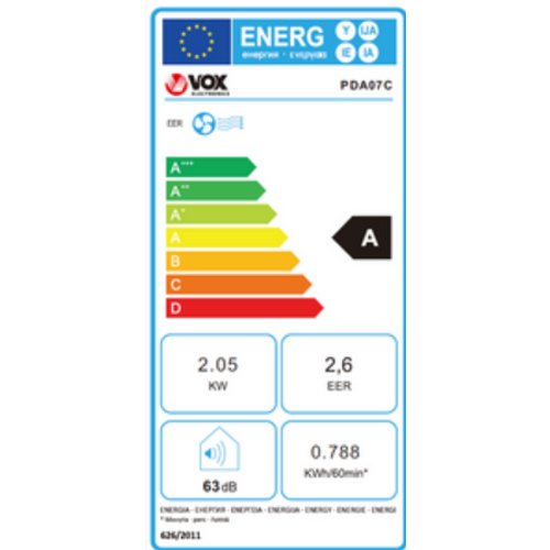 Vox PDA07C Prenosni klima uređaj, 7000 BTU slika 2