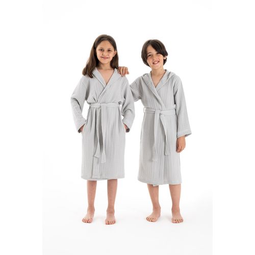 Muslin - Grey Grey Kid's Bathrobe slika 2