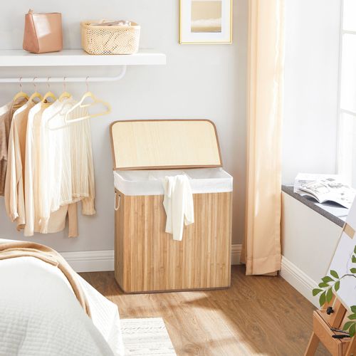 SONGMICS laundry basket Bamboo 3 x 50L slika 2