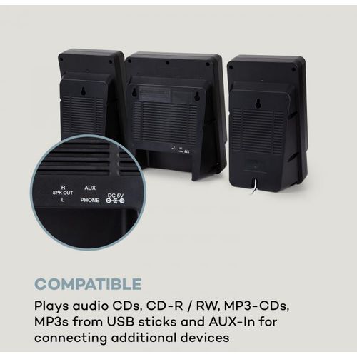 Auna Microstar mikrosistem, , CD uređaj, Bluetooth, USB priključak, daljinski upravljač, Crni slika 7