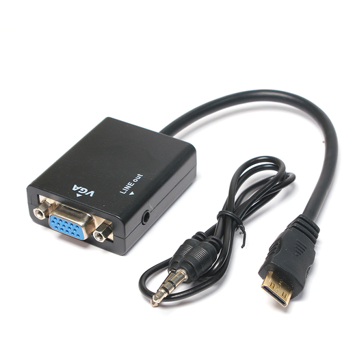 Adapter mini HDMI na VGA (Audio) JWD-HDMI10 crni slika 2