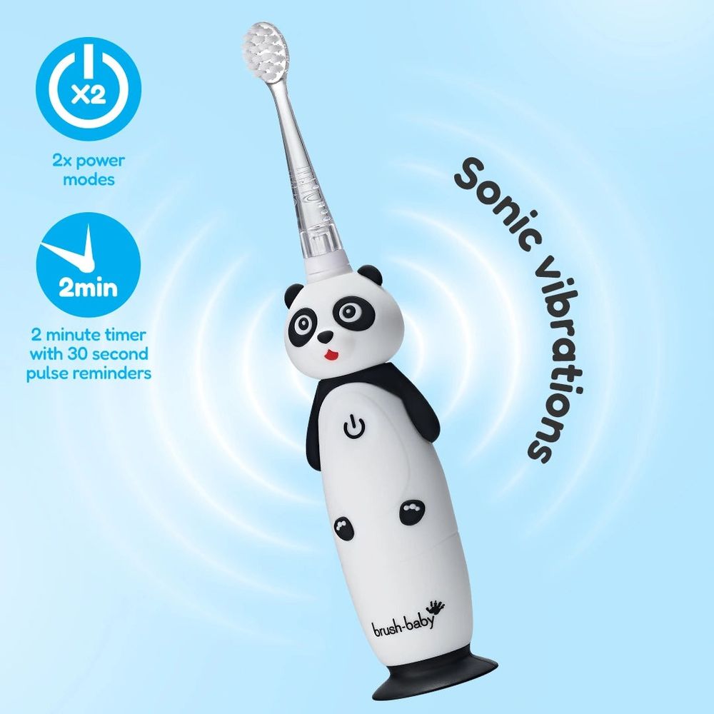 Brush-Baby Dječija punjiva električna četkica WildOnes - Panda slika 5