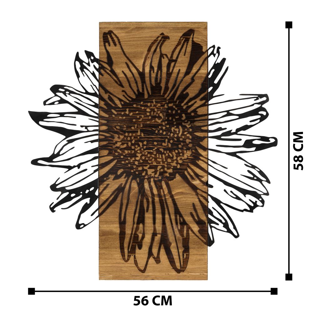 Daisy Black Walnut Ukrasni Drveni Zidni Dodatak slika 7