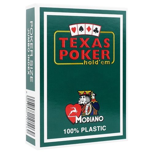 MODIANO karte za poker 100% plastika jumbo index, zelene slika 1