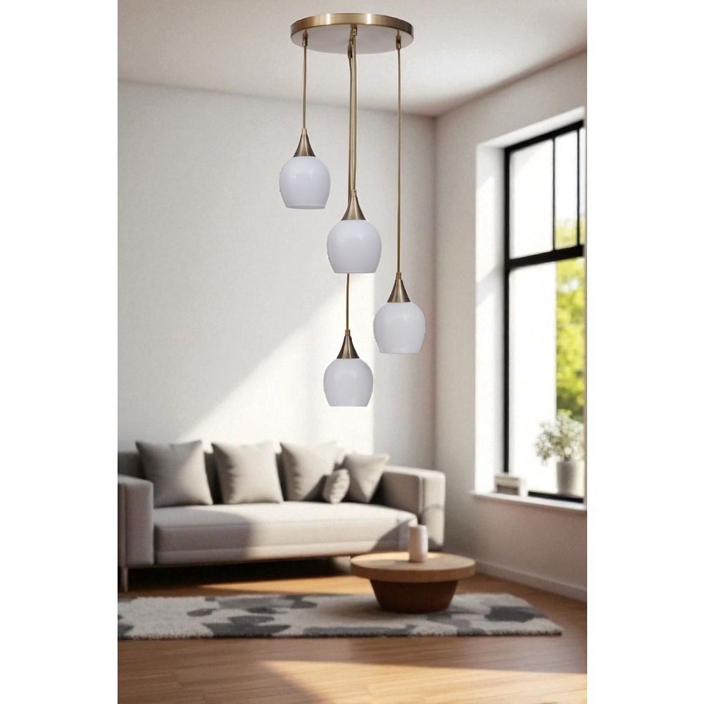 Opviq Luster 376, Bijela, Zlatna slika 1