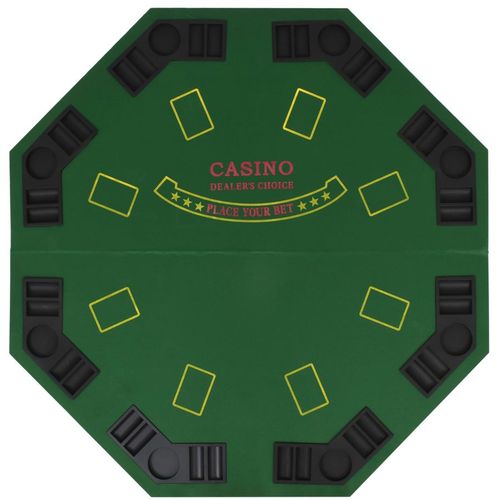 Sklopiva dvodijelna podloga za poker stol za 8 igrača osmerokutna zelena slika 20