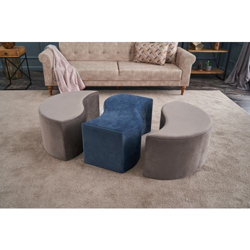 Atelier Del Sofa Tabure, Mink Plava, Alya Puf - Mink, Blue slika 2