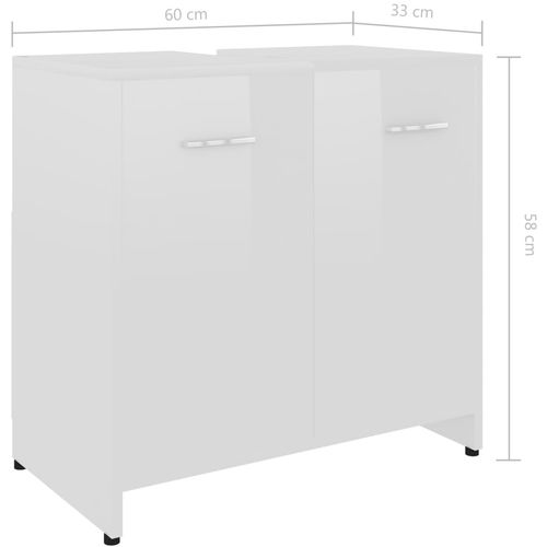 Kupaonski ormarić visoki sjaj bijeli 60 x 33 x 61 cm od iverice slika 9