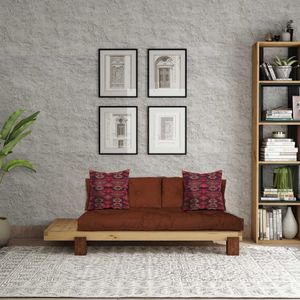 Lounger CPT8373-200, prirodne i crvene boje