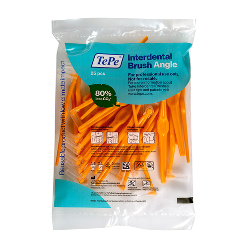 TePe Angle Interdentalne četkice kutne Narančaste vel. 1 / 0,45 mm - multi-pack vrećica 25 kom slika 1