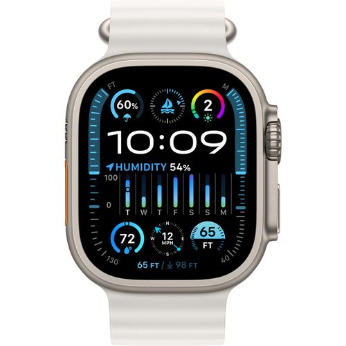 Apple Watch Ultra2 Cellular, 49mm Titanium Case with White Ocean Band slika 2