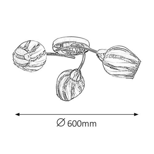Rabalux Danila plafonska lampa E27 3x60W, hrom 2969 slika 2