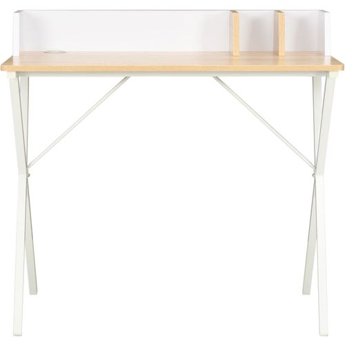 Radni stol bijela i prirodna boja 80 x 50 x 84 cm slika 21