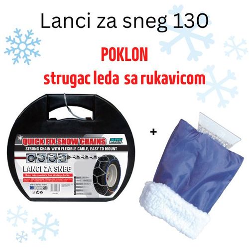 Lanci za sneg 130 plus poklon Strugač leda sa rukavicom slika 1