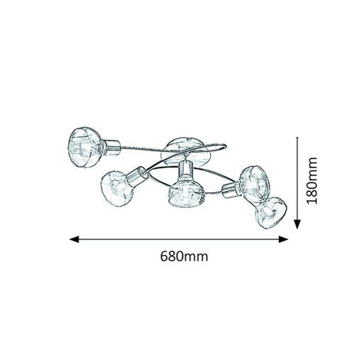 Rabalux Holly plafonska lampa 5x40W bez sijalice slika 4