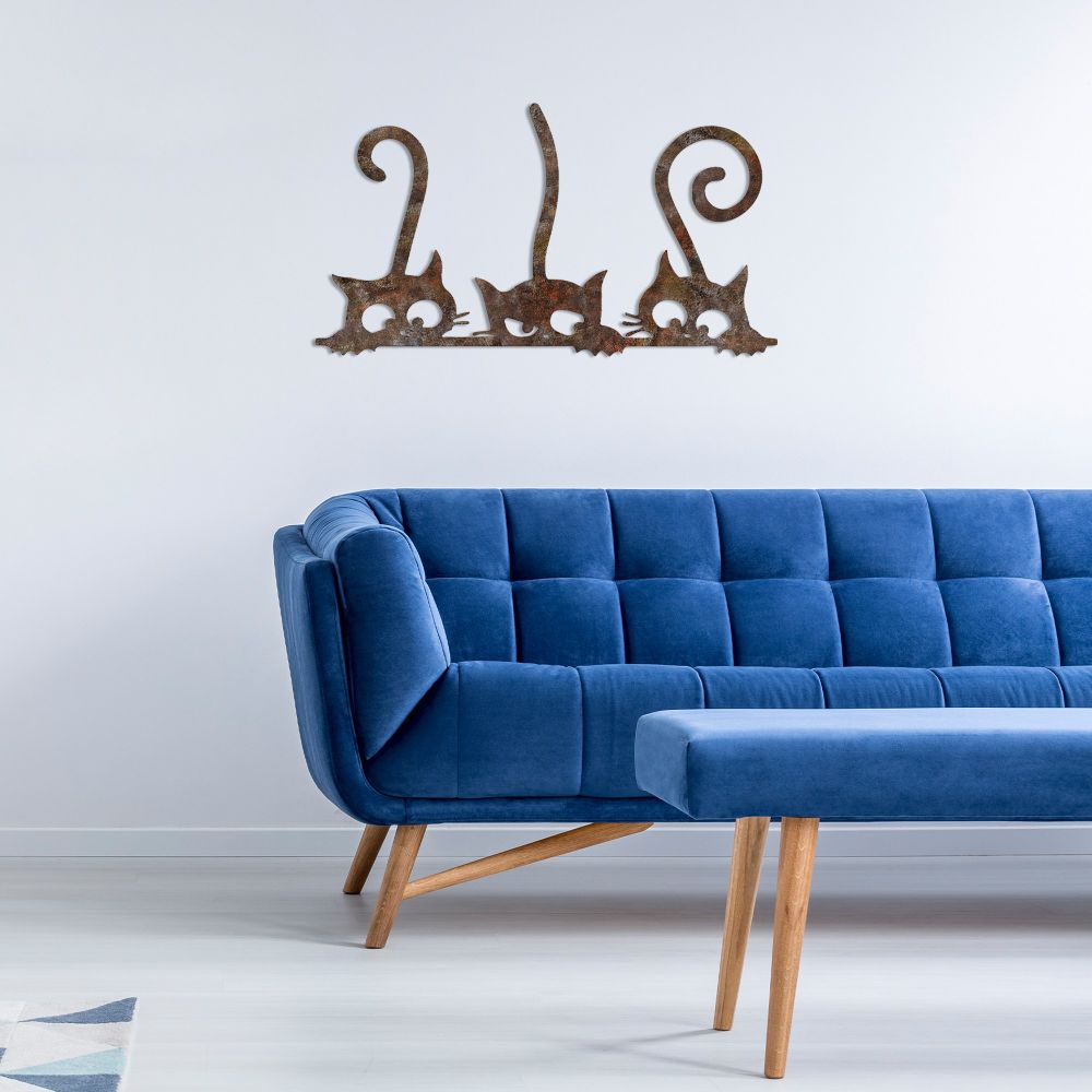 Decorative metal wall accessory Rusty Cats 1, colour: antiquation slika 4