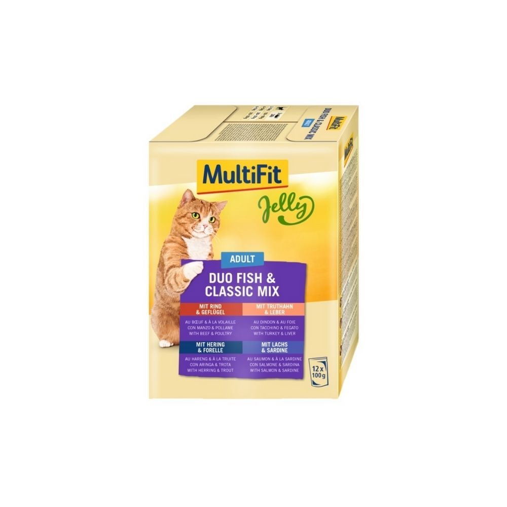 MultiFit Cat Duo riba i classic mix u želeu 12x100 g slika 1