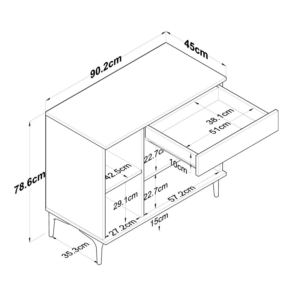 JE194 - 3803 WalnutWhite Kafa Stalak slika 9